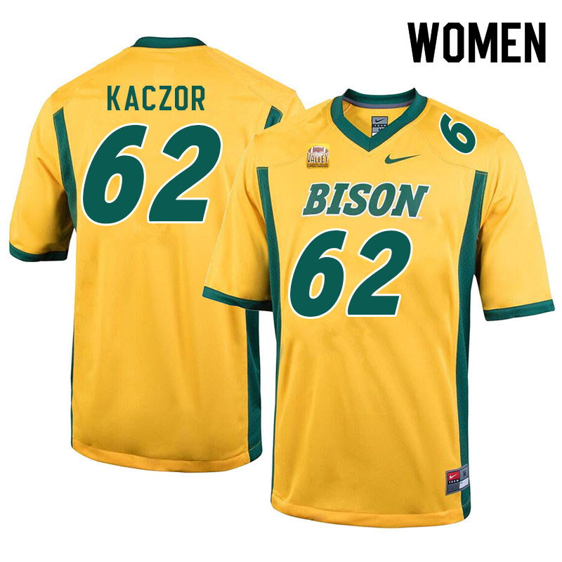 Women #62 John Kaczor North Dakota State Bison College Football Jerseys Sale-Yellow - Click Image to Close
